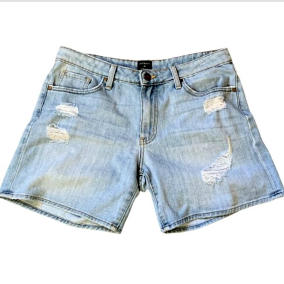 JBD Just Black Distressed Light Wash Denim Blue Jean Shorts Sz M #12M - Picture 1 of 8